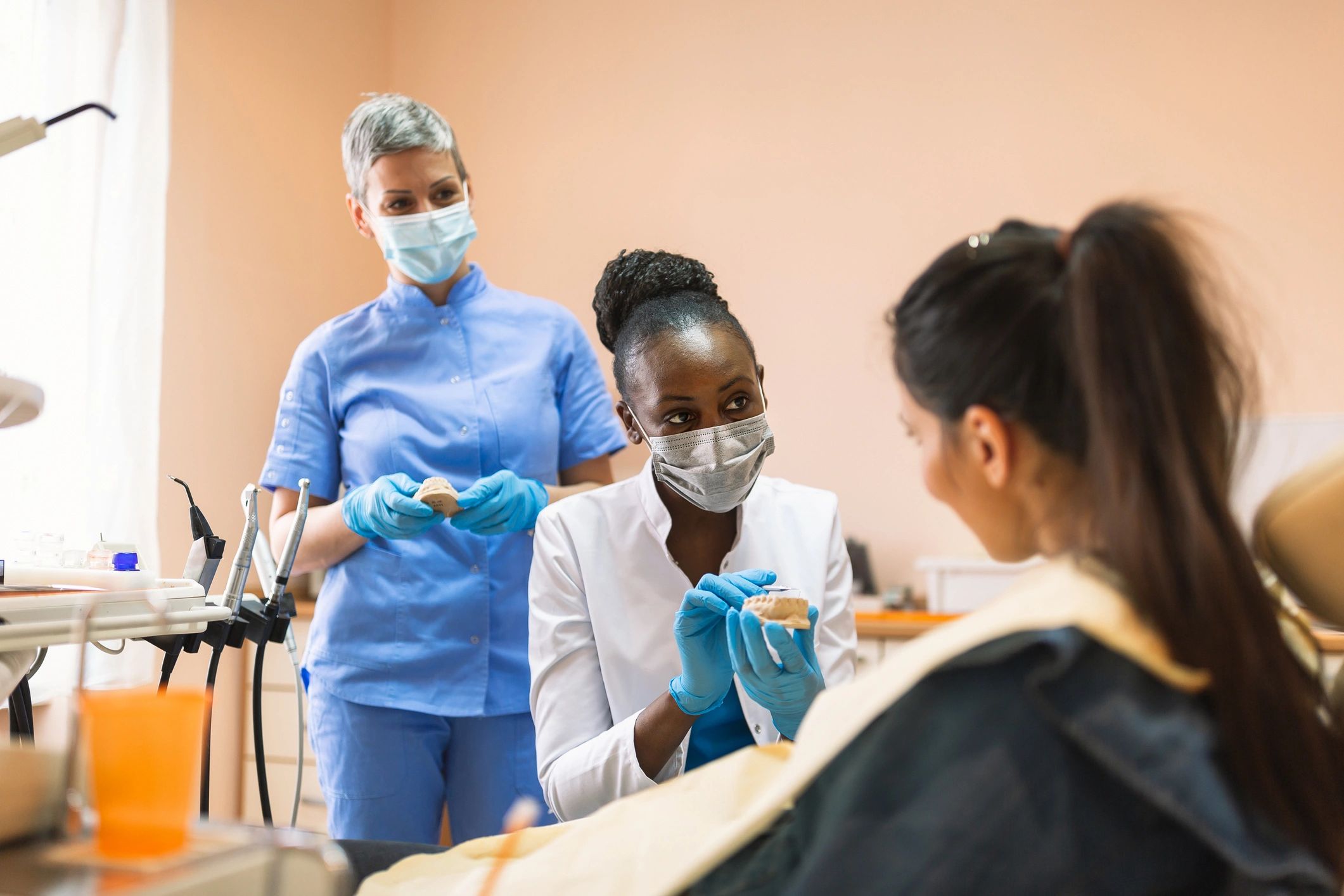 Dental staff training and reviewing documents